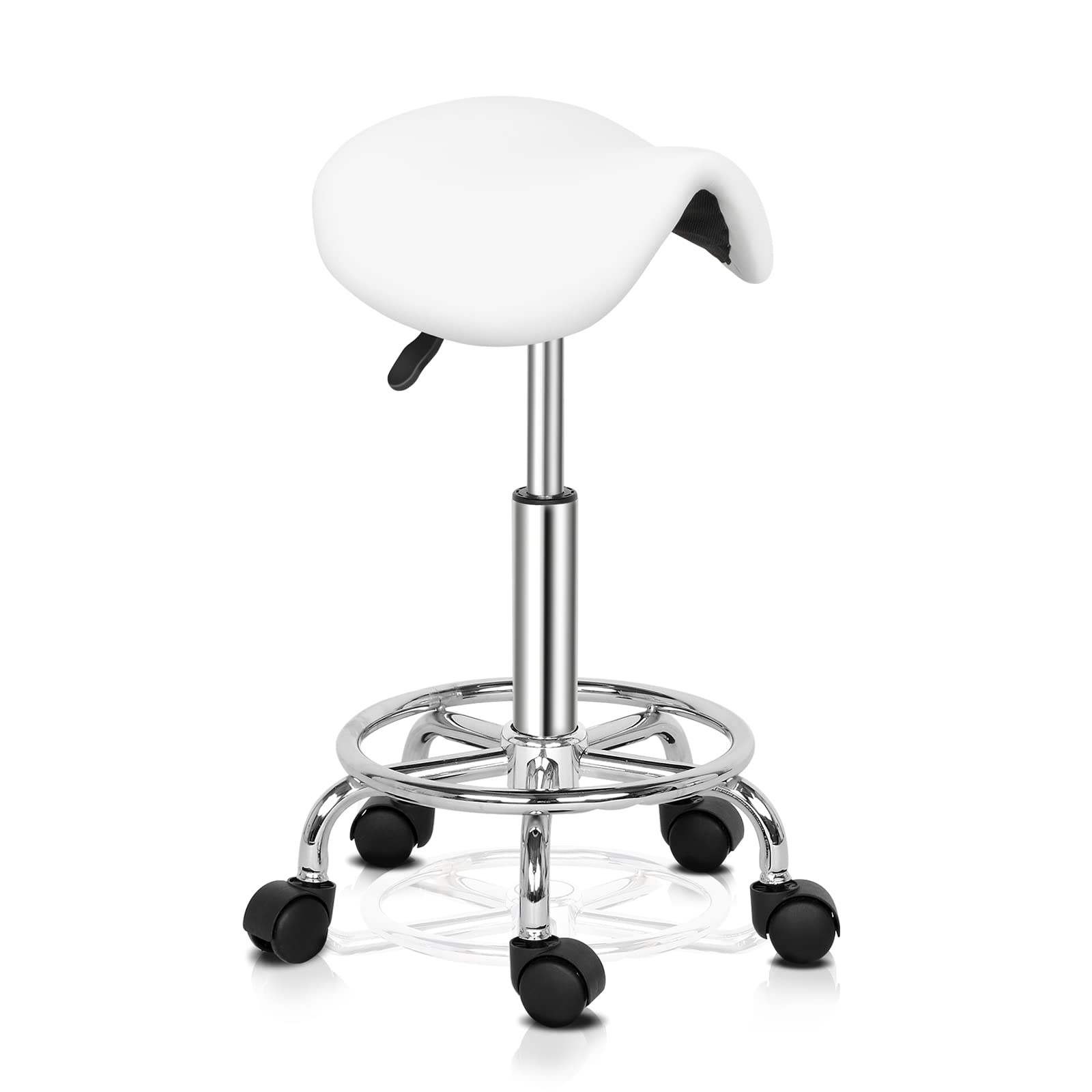 Omysalon Adjustable Saddle Stool Black/White