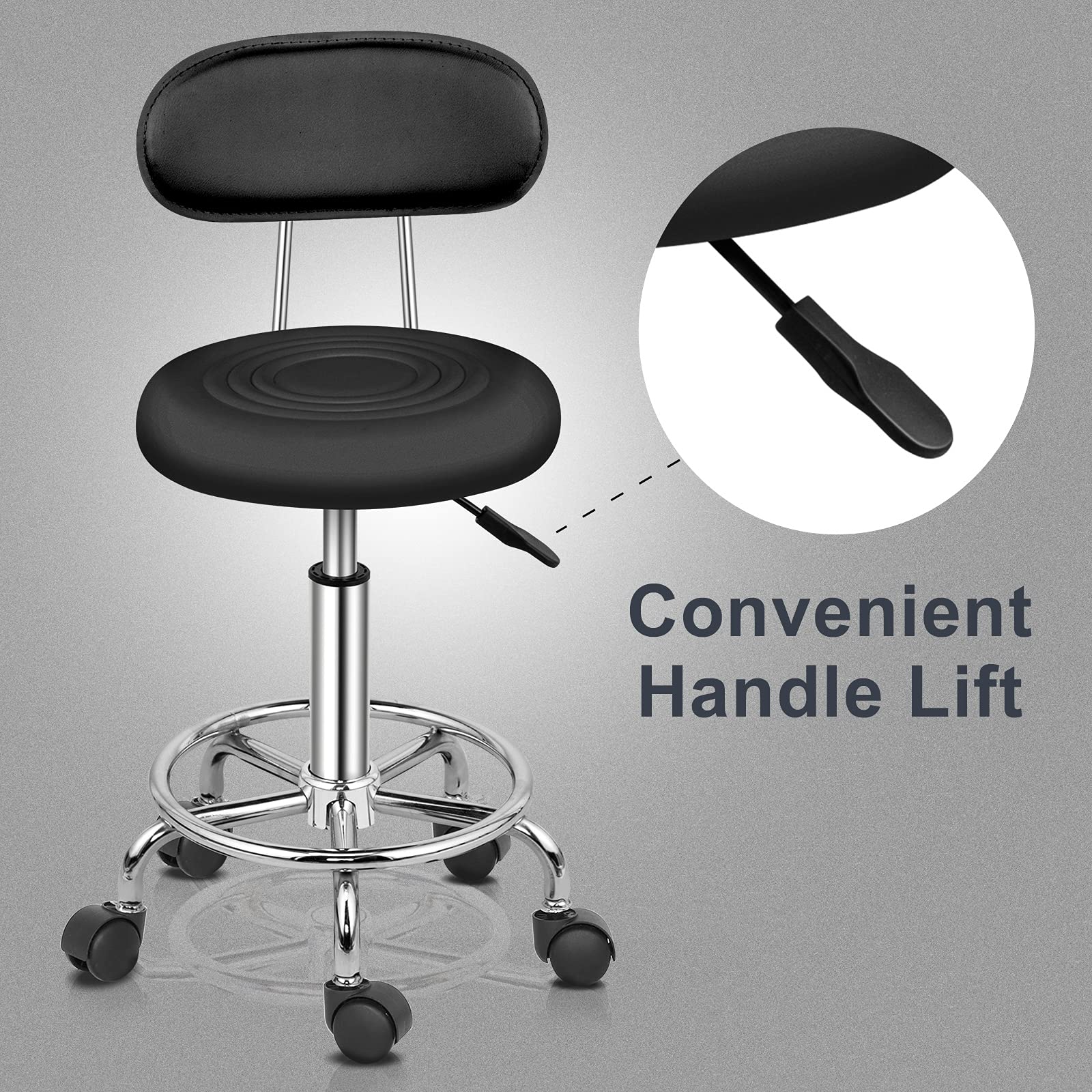 Omysalon Adjustable Salon Stool Black/White