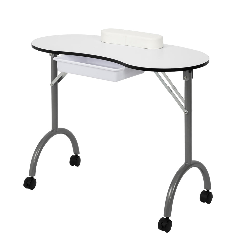 Omysalon Foldable Manicure Nail Table Black/White