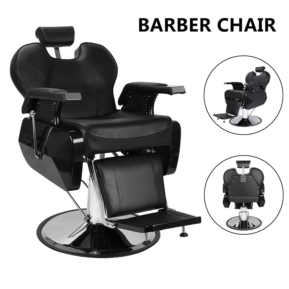 OmySalon 360 Degree Swivel Reclining Barber Chair Black