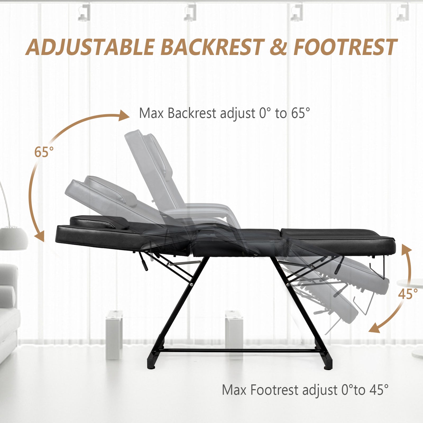 OmySalon Salon Tattoo Chair Esthetician Bed Multi-Purpose Facial Bed Chair with Hydraulic Stool