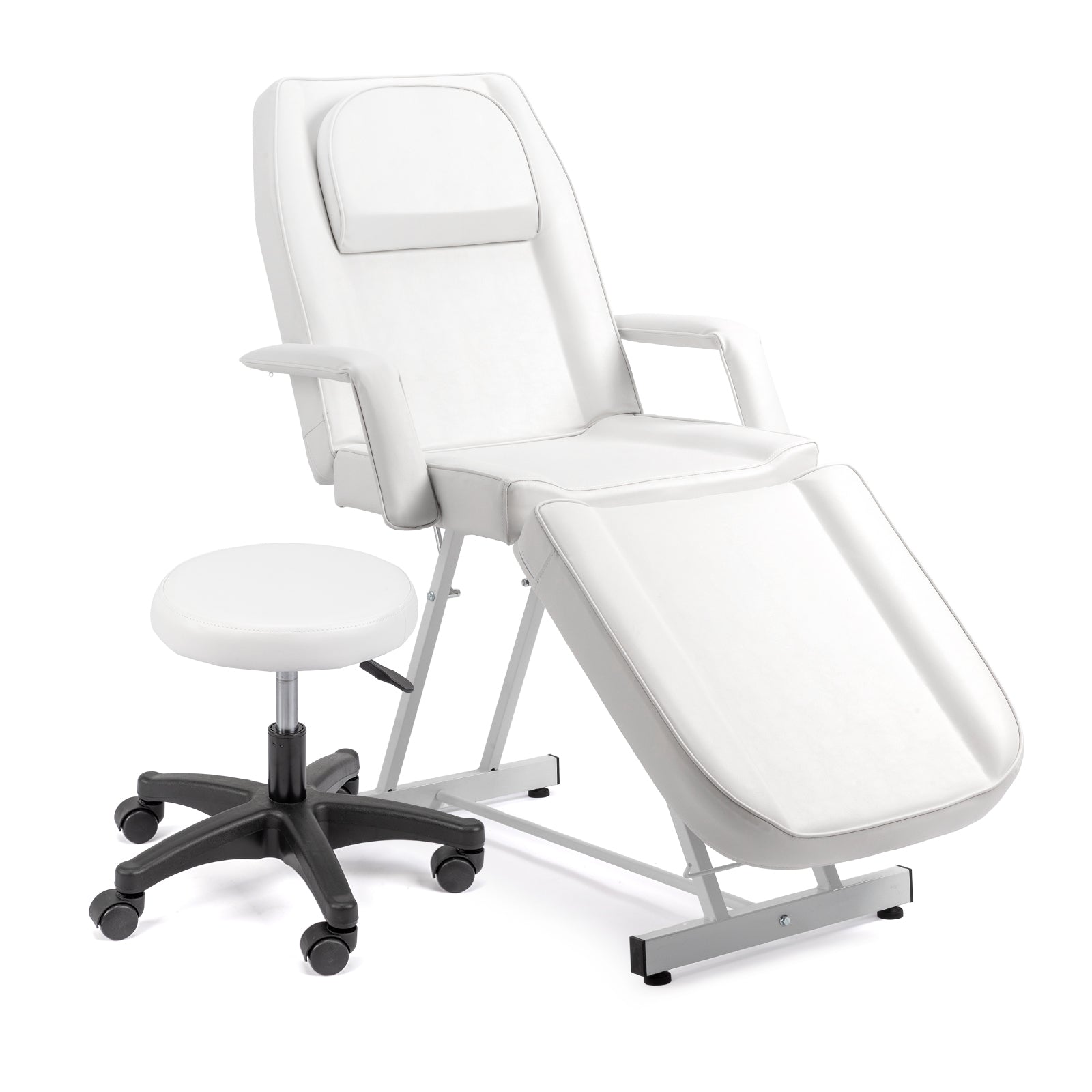 OmySalon Salon Tattoo Chair Esthetician Bed Multi-Purpose Facial Bed Chair with Hydraulic Stool