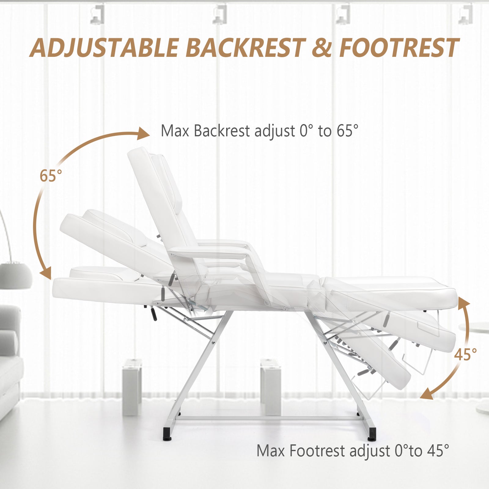 OmySalon Salon Tattoo Chair Esthetician Bed Multi-Purpose Facial Bed Chair with Hydraulic Stool