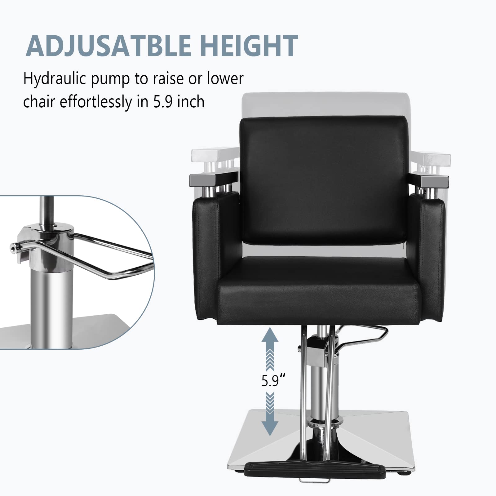 Omysalon Hydraulic 360-Degree Swivel Hair Stylist Salon Styling Chair