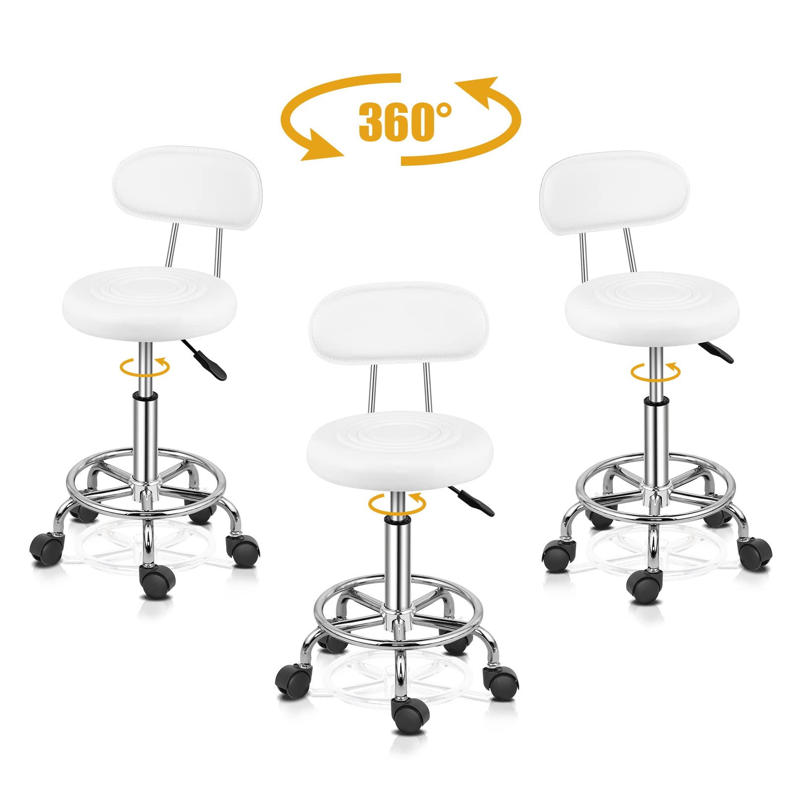 Omysalon Adjustable Salon Stool Black/White