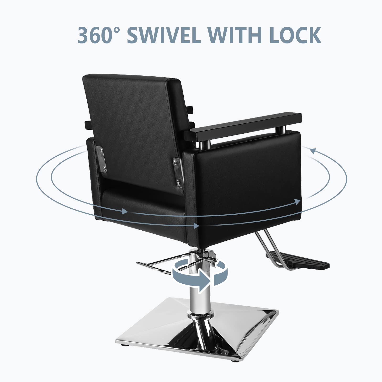 Omysalon Hydraulic 360-Degree Swivel Hair Stylist Salon Styling Chair