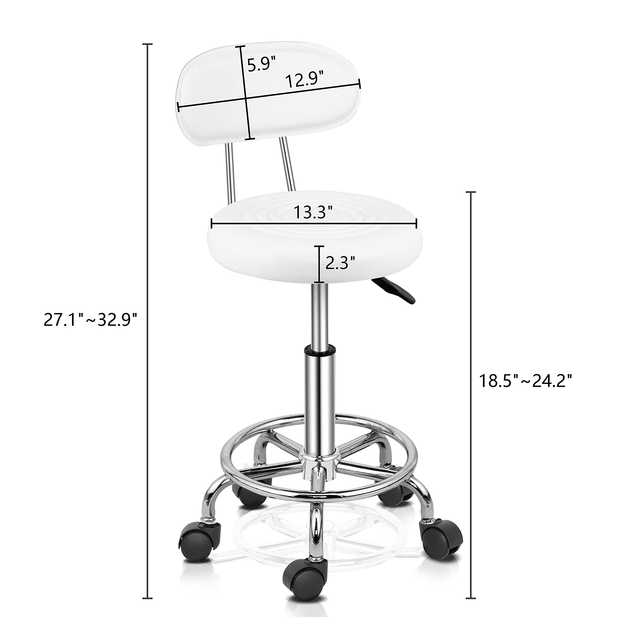 Omysalon Adjustable Salon Stool Black/White