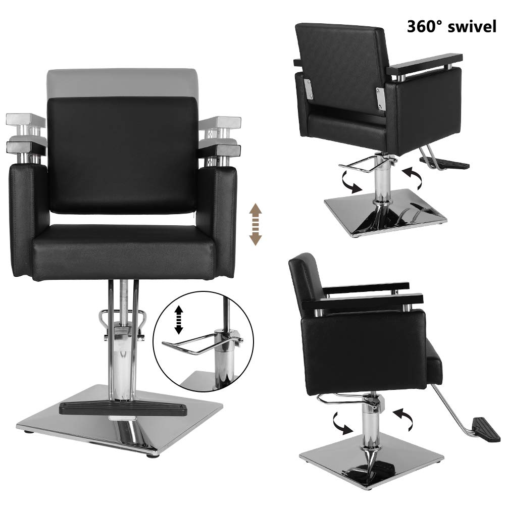 Omysalon Salon Styling Chair for Hiar Stylist Black