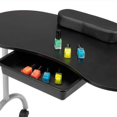 Omysalon Foldable Manicure Nail Table Black/White