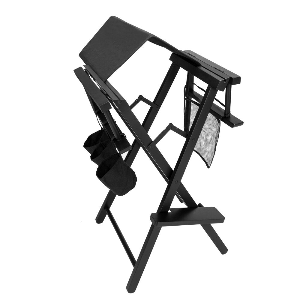 Omysalon Solid Hard  Wood Director Makeup Artist Chair Black